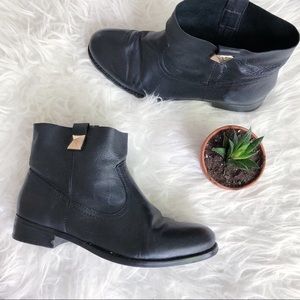 Report Signature booties with Gold Detail